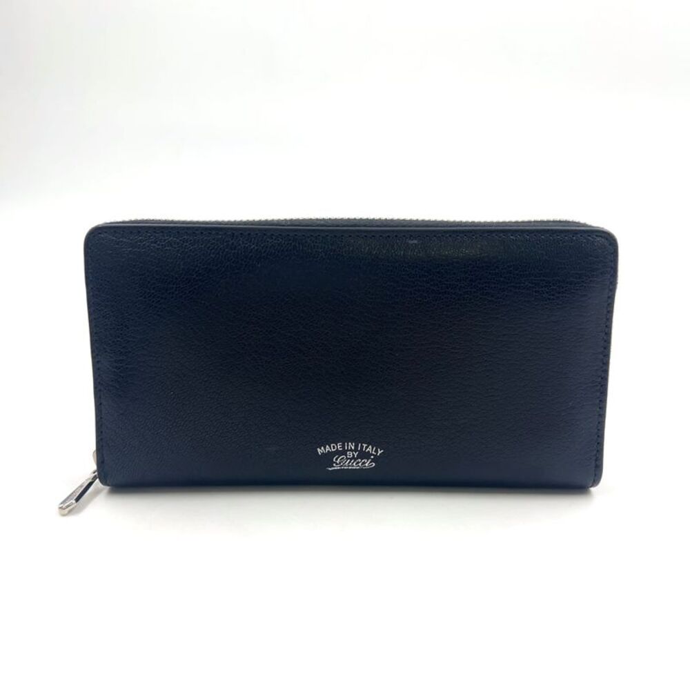 GUCCI Leather Zip Wallet Black
